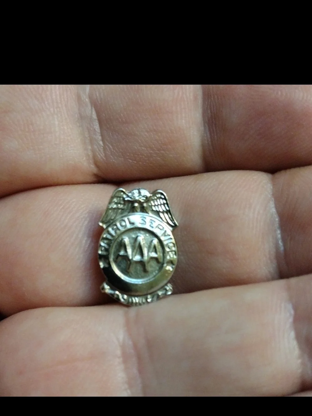 AAA Patrol Service Mini Badge Pin Award Hat Lapel Very Early Extremely Cool Pin